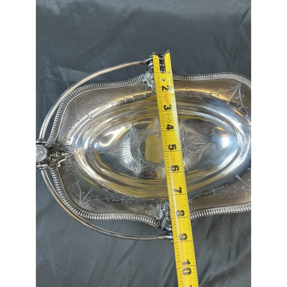 Antique ~18’-19’ Vintage Triple Silverplated Hall elton & CO Treble Plate Tray